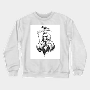 Death with Scythe and Crow Crewneck Sweatshirt